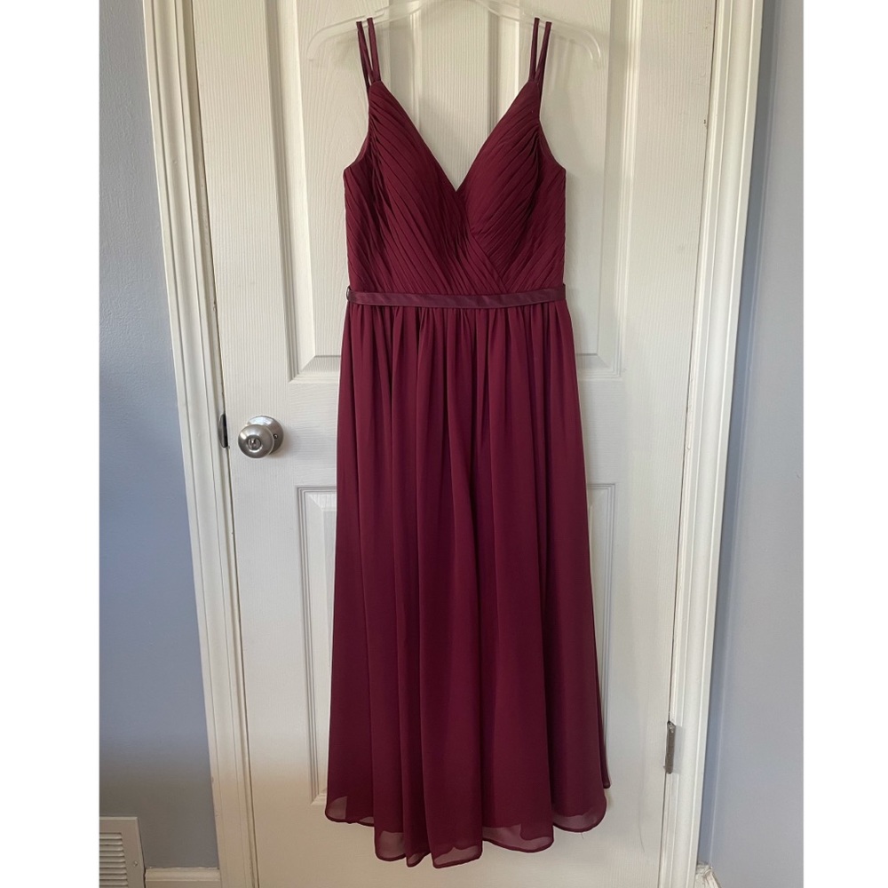 JJ’s house bridesmaid dress - chiffon V-neck floor length gown
